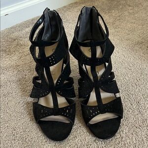 Elegant Black Strappy Women's Sandals 8 1/2